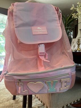 Kids Backpack/ Insulated Cooler Pink Mesh Beach Bag - TOMMY BAHAMA Book Bag NWOT